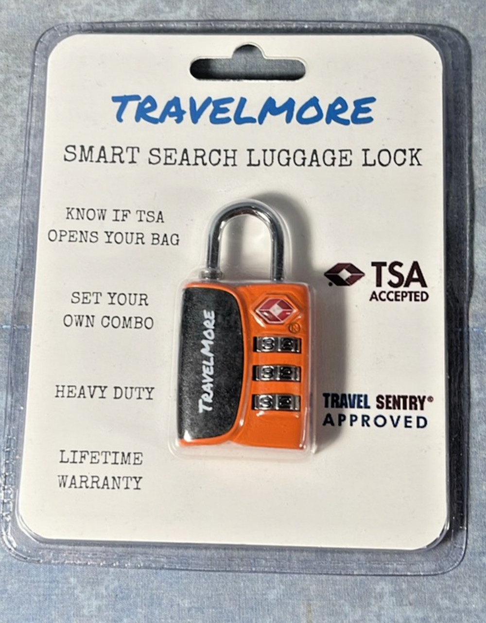 TravelMore TSA Accepted Luggage Lock 3-Digit Combination Search Alert